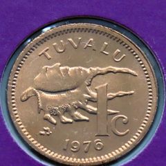 Tuvalu Bunc First coinage 1976 Lambis Sea shell Coin Stamp cover