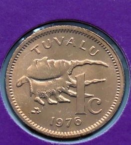 Tuvalu Bunc First coinage 1976 Lambis Sea shell Coin Stamp cover