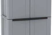 2 Door Cabinet with 1 Internal Shelving and 4 Shelves - 68x37.5x163.5 cm