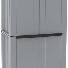 2 Door Cabinet with 1 Internal Shelving and 4 Shelves - 68x37.5x163.5 cm