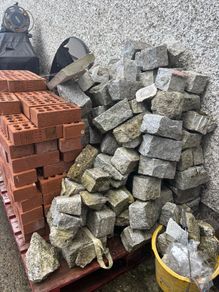 New red bricks and granite cobbles
