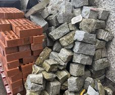 New red bricks and granite cobbles