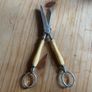 Vintage Silver Plated Grape Scissors Bone Handle Image 4