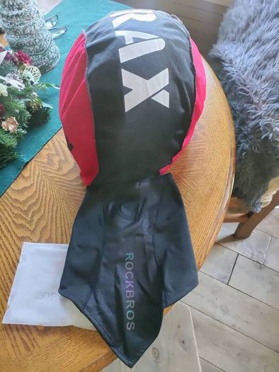 New Never Used Helmet With Gloves And Neck Wind Block Scarf.