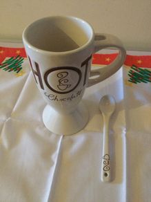 Hot Chocolate Mug with spoon Brand New