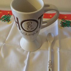 Hot Chocolate Mug with spoon Brand New