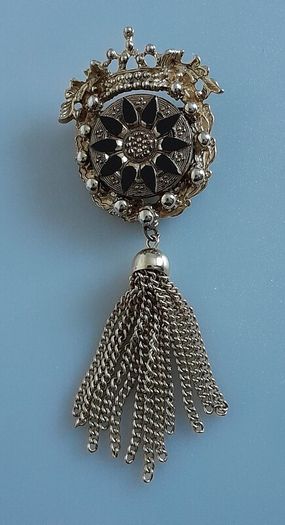 BROOCH - Vintage - Sphinx - Metal and Glass