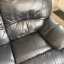 Black Leather Recliner Couch 3 Seater & 2 Seater Image 4