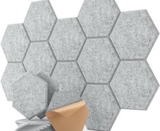 FREE EXPRESS SHIPPING Sound Proofing Panels 12 Pack Hexagon Self-Adhesive Soundproofing Panels Acoustic Foam Panels High Density Acoustic Panels for Recording Acoustic Treatment Sound Absorbing Panels 12" X 10" X 0.4"