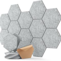 FREE EXPRESS SHIPPING Sound Proofing Panels 12 Pack Hexagon Self-Adhesive Soundproofing Panels Acoustic Foam Panels High Density Acoustic Panels for Recording Acoustic Treatment Sound Absorbing Panels 12" X 10" X 0.4"