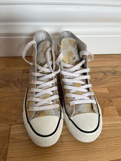 Gold Suede Converse Boots