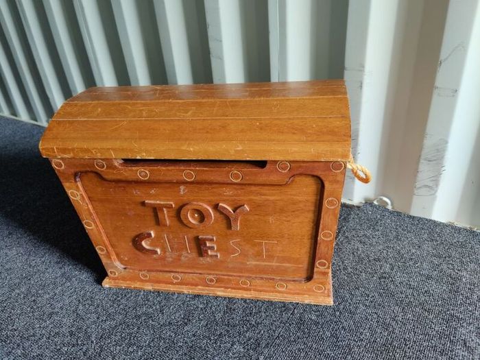 Vintage Solid Teak Wood Toy Chest - Handcrafted in Indonesia