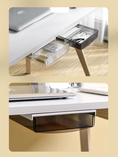 Brand New TUKA 2x 1.7L Under Desk Drawers 21x18x5.4cm, Self-Adhesive Drawers,