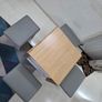 Modular and Wood Finished Dining Table with Stools Image 7