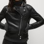 M&S Black  faux leather jacket. Size UK 10 12 M .New Image 7