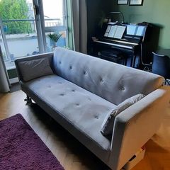Grey Velvet Sofa Bed