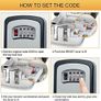 Key Safe Wall Mounted, Large Capacity Key Lock Box Outdoor,Waterproof Key Safe Box with 4 Digit Combination, Key Lock Cabinet for Spare House Keys, With Slide Cover, Gray, Medium Size Image 6