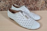 womens Gabor Hovercraft perforated soft white leather slip on shoes Size 5.5 flats pumps
