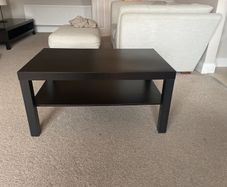 Black-Brown IKEA Lack Coffee Table with Shelf