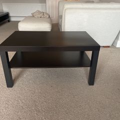 Black-Brown IKEA Lack Coffee Table with Shelf
