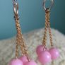 Pink Drop Earrings / Handmade New Image 2