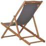Folding Beach Chair Solid Teak Wood Grey Image 4