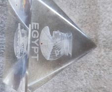 Glass Egypt Pyramid Clear Glass Ornaments AS PAPER WEIGHT.