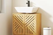 Bamboo Bathroom Under Sink Cabinet with Adjustable Shelf for Basin without Pedesta