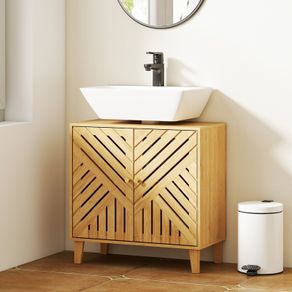 Bamboo Bathroom Under Sink Cabinet with Adjustable Shelf for Basin without Pedesta