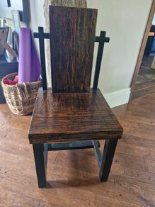 Solid Hardwood Rustic Table & 8 Chairs