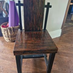 Solid Hardwood Rustic Table & 8 Chairs