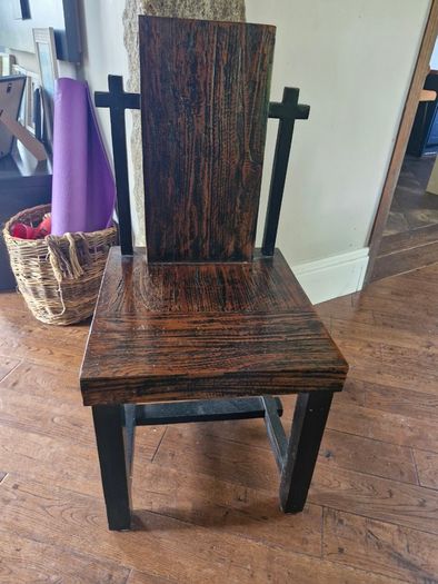 Solid Hardwood Rustic Table & 8 Chairs
