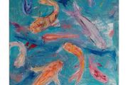 Original Abstract Painting Fish Art Painting Irish Art