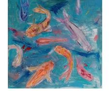 Original Abstract Painting Fish Art Painting Irish Art