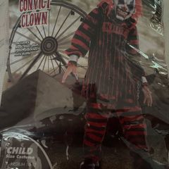 Free child costume age 10-12 convict clown