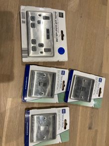 Light Switches and Socket - Brushed Steel