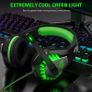 MULTIPLE COLOURS AVAILABLE Pacrate Gaming Headset for PS4 PS5 Switch Xbox One Headset with Noise Cancelling Mic Wired Headset with LED Light for Mac Laptop PC Gaming Headset Soft Memory Earmuffs,Black Green Image 5