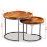 Side Table Set 2 Pieces Solid Mango Wood Image 2