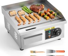 Commercial Electric Griddle 2000W, 50-300 degC Adjustable Temp Control