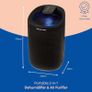 Ozone Free, 750ml/day 2 in 1 Black Dehumidifier/Air Purifier, 20m2 Room Size, LED Lighting & Captures Bacteria, for Home, Kitchen, Basement, Garage, Caravan Image 2