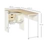 L-Shaped Corner Computer Desk Study Table PC Work w/ Storage Shelf Drawer Smooth Slide Office Home Workstation Space Saving  Light Brown Image 3
