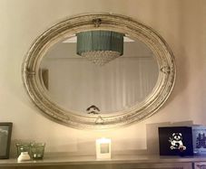 Silver decorative mirror pair