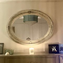 Silver decorative mirror pair