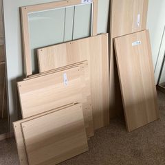Ikea light oak pax shelves, drawers, hangers