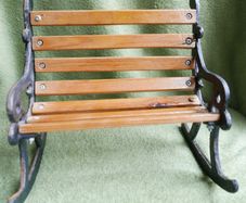 Vintage Doll Furniture Cast Iron Rocker Bench