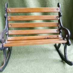 Vintage Doll Furniture Cast Iron Rocker Bench