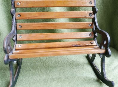 Vintage Doll Furniture Cast Iron Rocker Bench