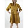 Object gold mustard ruffle flounce tiered smock shirt collar dress size EU 40 Image 2