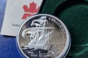 2004 Canada  .999 Silver Proof 400th Anniversary French Settlement 1 Dollar coin (25 gram)