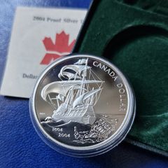 2004 Canada  .999 Silver Proof 400th Anniversary French Settlement 1 Dollar coin (25 gram)